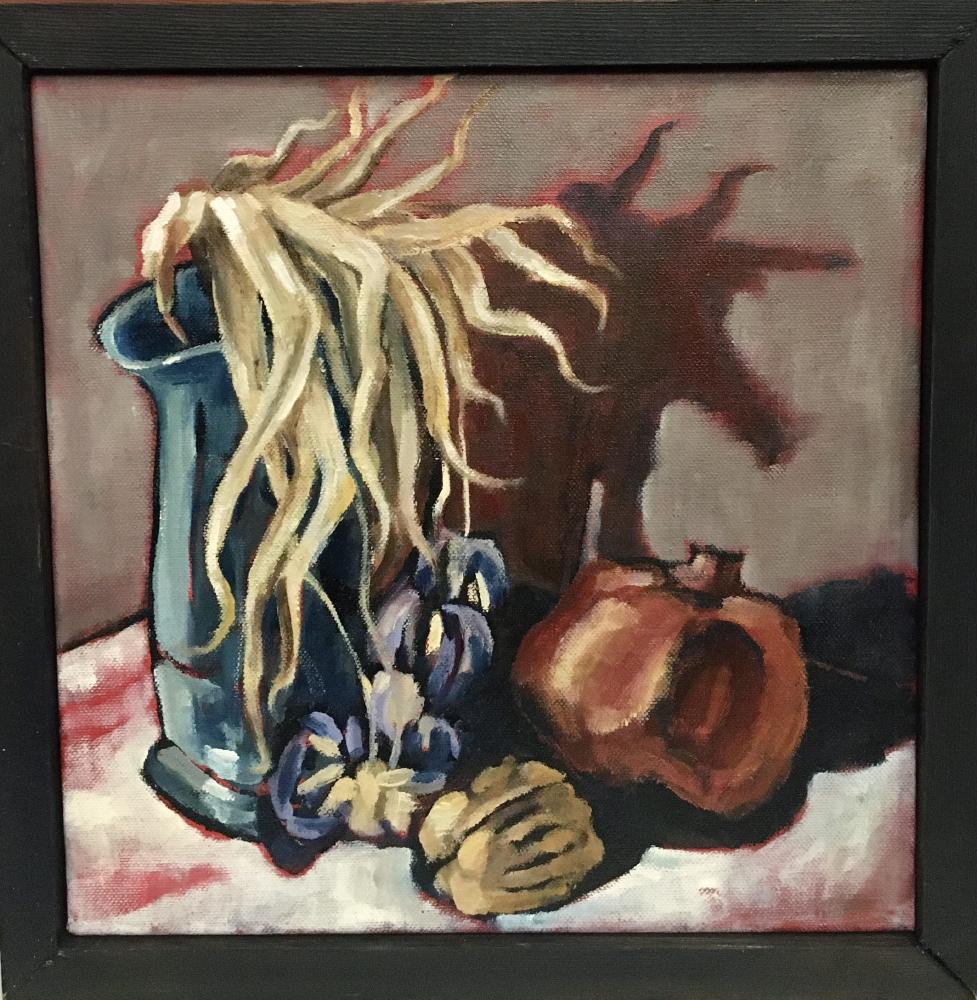 Pewter Vase With Pomegranate 